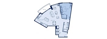 a floor plan of a small apartment at Regatta at New River, Florida