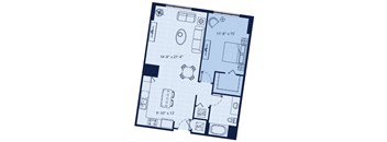 a floor plan of a small apartment at Regatta at New River, Florida, 33301