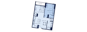 a floor plan of a small apartment at Regatta at New River, Fort Lauderdale Florida