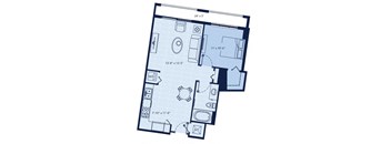 a floor plan of a small apartment at Regatta at New River, Fort Lauderdale, FL