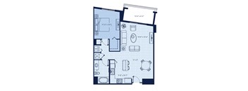 a floor plan of a small apartment at Regatta at New River, Fort Lauderdale, FL