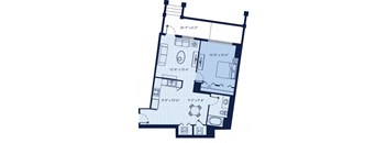 a floor plan of a small apartment at Regatta at New River, Fort Lauderdale, 33301