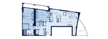 a blue and white floor plan of a hotel at Regatta at New River, Florida, 33301