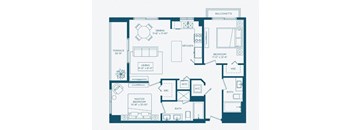 a blue and white floor plan of a house at Regatta at New River, Florida, 33301