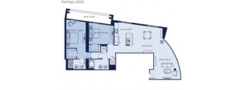 a floor plan of a bedroom apartment at Regatta at New River, Fort Lauderdale Florida