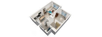 a floor plan of a home with a living room and a dining room at Saba Pompano Beach, Pompano Beach, 33062