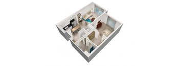 a bedroom and living room are shown in this illustration at Saba Pompano Beach, Pompano Beach, FL