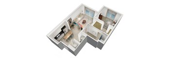 a floor plan of a home with a bathroom and a kitchen at Saba Pompano Beach, Pompano Beach, 33062