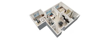 a floor plan of a house with a bedroom and a bathroom at Saba Pompano Beach, Florida