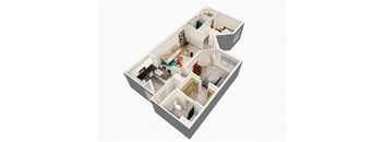 a floor plan of a home with a bedroom and a living room at Saba Pompano Beach, Florida, 33062