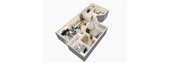 a floor plan of a home with a bedroom and a living room at Saba Pompano Beach, Pompano Beach, 33062