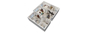 a floor plan of a house with a bedroom and a living room at Saba Pompano Beach, Pompano Beach, FL