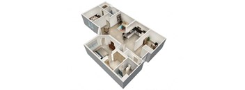 a floor plan of a home with a living room and a dining room at Saba Pompano Beach, Pompano Beach, FL