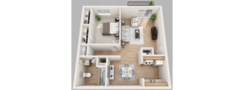 a floor plan of a one bedroom apartment