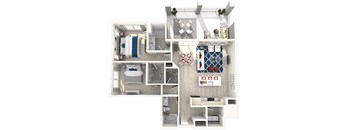 a floor plan of a house with a bedroom and a living room