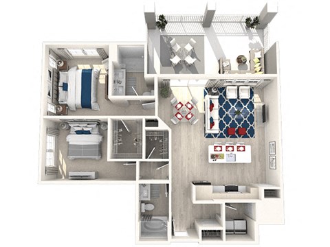 a floor plan of a house with a bedroom and a living room