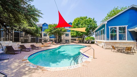 our apartments offer a swimming pool and a patio
