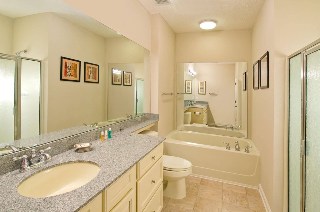 bathroom with garden tub