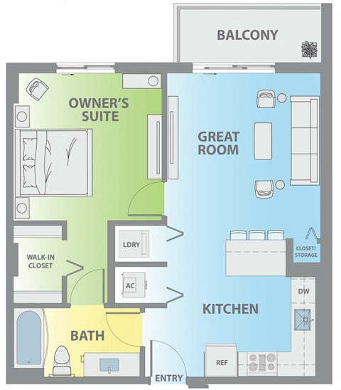 a floor plan of a room with a bathroom and a bedroom