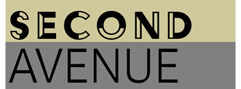the word second avenue in black and a yellow background with the word word awesome in