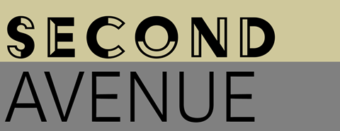 the word second avenue in black and a yellow background with the word word awesome in