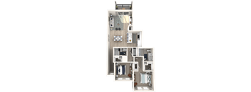 a 3d floor plan of a house at Altis Grand Suncoast, Land O' Lakes