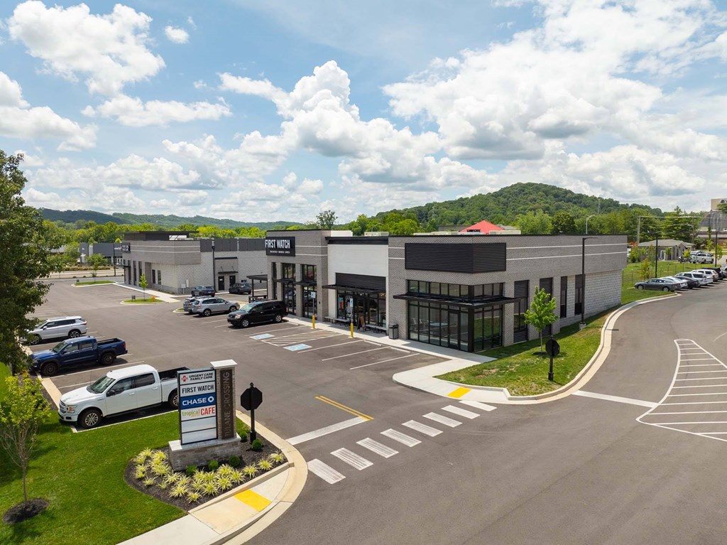 A parking lot with a sign that says "First Floor Parking Only".