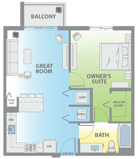 a floor plan of a room with a bathroom and a living room