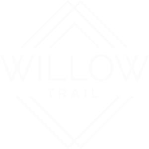 A logo with the words "Willow Trail" in white on a green background.