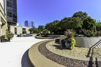 zen garden in court yard