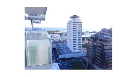 a tall building with a observation deck on top of it