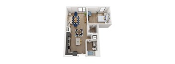 bedroom floor plan at the langston apartments in cleveland, oh