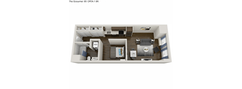 627 square foot urban 1 bedroom