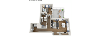 822 square foot 1 bedroom