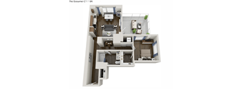 844 square foot 1 bedroom