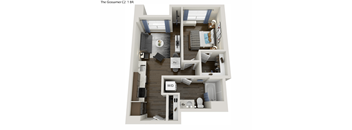 596 square foot 1 bedroom