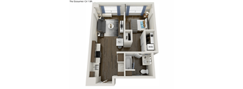 603 square foot 1 bedroom