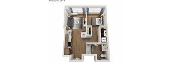 605 square foot 1 bedroom