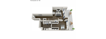 781 square foot 1 bedroom ** Patio on the 2nd floor and a balcony on all other floors