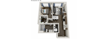 594 square foot 1 bedroom