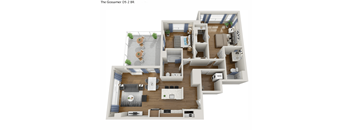 1165 square foot 2 bedroom penthouse