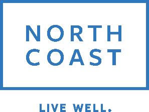 a green background with the words north coast live well