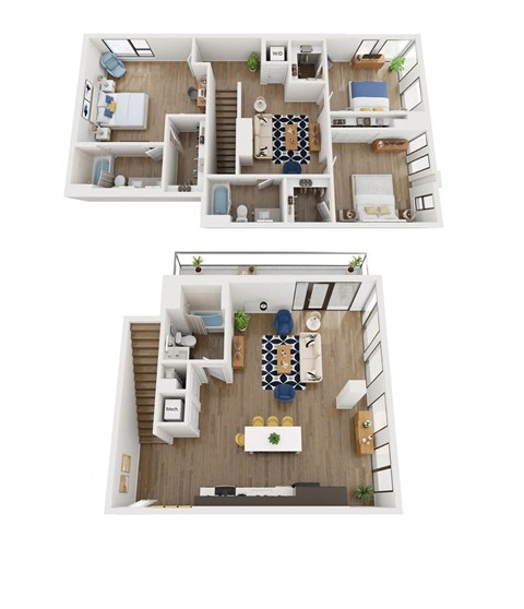 Townhome Combined 1 Floorplan