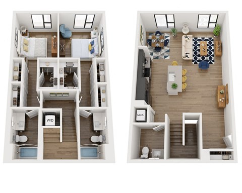 Townhome 2 Combined Floorplan