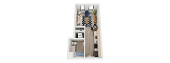Blake - A1 Floor Plan - Studio Apartment - 430sf