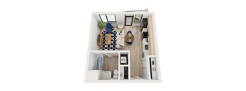 Blake - A4 Floor Plan - Studio Apartment - 461 sf