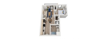 Blake - B1 Floor Plan - One Bedroom - 554 sf