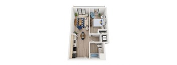 Blake - B4 Floor Plan - One Bedroom - 651 sf