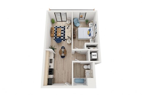 Blake - B4 Floor Plan - One Bedroom - 651 sf