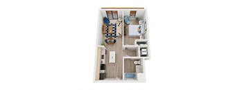 Blake - B8 Floor Plan - One Bedroom - 741 sf
